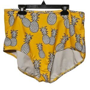GABIFRESH x Swimsuits For All Pineapple‎ Bikini Bottom Yellow White High Waisted